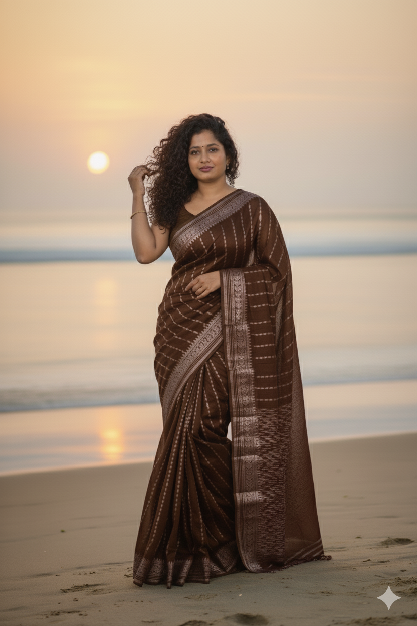 Mangalagiri Handloom Saree with Zari Border